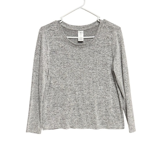 Members Mark size small Cozy Top Gray Long Sleeve Top scoop neck - Picture 1 of 5